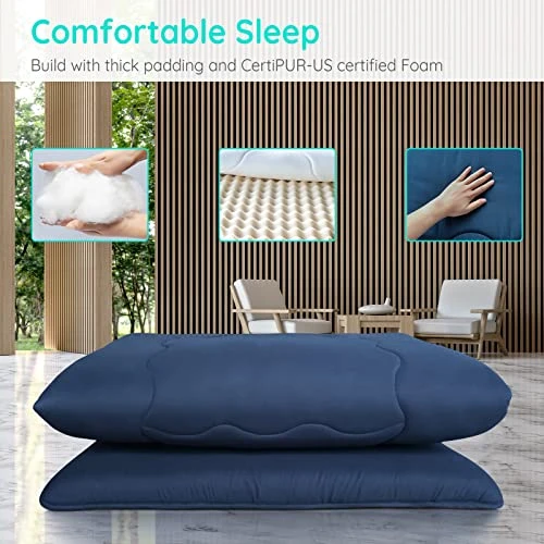 WAVV Futon Mattress-4inch Updated Japanese Floor Mattress Thicken Tatami Foldable Sleeping Roll Up Mattress With CertiPUR-US Certified Breathable Cover For Guest,Kids Floor Pad,Coffee,Camping-King 4 WAVV Futon Mattress-4inch Updated Japanese Floor Mattress Thicken Tatami Foldable Sleeping Roll Up Mattress With CertiPUR-US Certified Breathable Cover For Guest,Kids Floor Pad,Coffee,Camping-King - Image 4