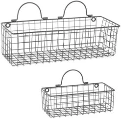 DII Farmhouse Vintage Décor, Wire Wall Basket, Medium, Black, 2 Piece -Songmics Furniture Shop 51l6bP2Qd4L. AC