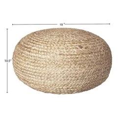 Decor Therapy Round Braided Natural Jute Woven Pouf Ottoman, 19" X 10" -Songmics Furniture Shop 51lAnjqlE3L