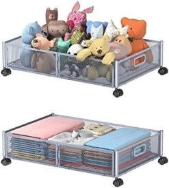 Under Bed Storage Containers, Under Bed Shoe Storage With Wheels, Foldable Bedroom Storage Organization With Handles, Under Bed Storage Bins Drawer For Clothes, Blankets And Shoes, Bedding (2 Pack, Black) 24 Under Bed Storage Containers, Under Bed Shoe Storage With Wheels, Foldable Bedroom Storage Organization With Handles, Under Bed Storage Bins Drawer For Clothes, Blankets And Shoes, Bedding (2 Pack, Black) -Songmics Furniture Shop 51lCIGDLDiL. AC