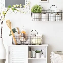 DII Farmhouse Vintage Décor, Wire Wall Basket, Medium, Black, 2 Piece -Songmics Furniture Shop 51lE12TIRFL