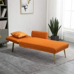 XIMEIX Stylish And Comfortable Beige Convertible Futon Sofa Bed Gold Metal Feet 66" Velvet Sofa Modern And Sleek, Rose Red -Songmics Furniture Shop 51lLKQ0gwSL. AC