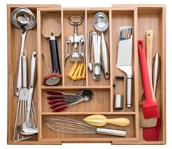 Bellemain Expandable Bamboo Drawer Organizer - Large Kitchen Utensil Holder For Cutlery, Silverware, Flatware Storage - Utensil Organizer For Kitchen Drawers, Desk, Junk Drawer Organizer Tray, 8-Slot -Songmics Furniture Shop 51lP8B48AYL