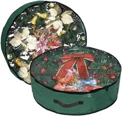 Propik Christmas Wreath Storage Bag 24" - Garland Holiday Container With Clear Window - Tear Resistant Fabric - 2 Pack (24 Inch, Green) -Songmics Furniture Shop 51lPiYV1P L. AC 2