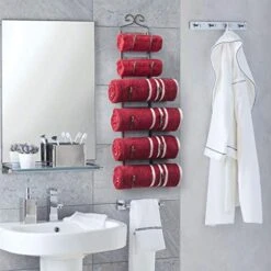 Sagler Towel Rack And Wine Rack - Bronze - Wall Mounted Fits Up 6 Level Wine Bottles And Many Towels - Fits As Bathroom Towel Holder, Or Hanger, Or A Cap Rack