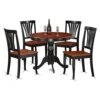 East West Furniture ANAV5-BLK-W Dining Set, 5-Piece