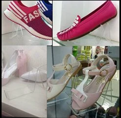 Wresty 2 Pair/4 Pcs Acrylic Shoe Store Display Stands Clear Sandal Display Stands High Heel Display Rack Holder For Home Shopping Malls
