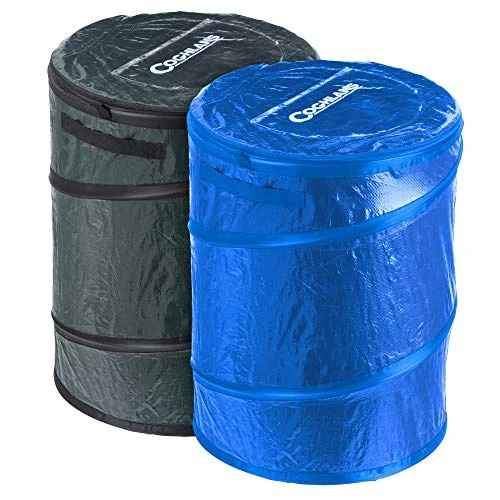 Coghlan's Pop-Up Campsite Trash And Recycling Bin, 2-Pack Combo, Tear-Resistant Polyethylene, 29.5 Gallon Volume (Black/Blue) 2 Coghlan's Pop-Up Campsite Trash And Recycling Bin, 2-Pack Combo, Tear-Resistant Polyethylene, 29.5 Gallon Volume (Black/Blue) - Image 2
