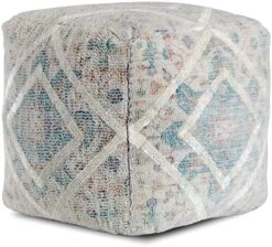 Anji Mountain Square Pouf , 22" X 22" X 17", Gray -Songmics Furniture Shop 51lpZass7 L. AC