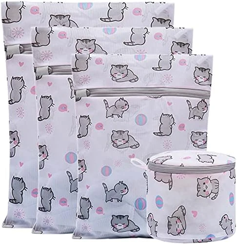 Xducom Mesh Laundry Bags,Set Of 5 Delicate Laundry Bag For Washing Machine,Clothing Washing Bags With Cat Prints,Garment Bags For Laundry,Lingerie Bag,Travel Storage Organize Bag (5 SET, CAT) 5 Xducom Mesh Laundry Bags,Set Of 5 Delicate Laundry Bag For Washing Machine,Clothing Washing Bags With Cat Prints,Garment Bags For Laundry,Lingerie Bag,Travel Storage Organize Bag (5 SET, CAT) - Image 5