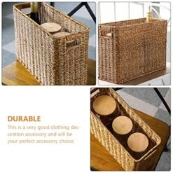 Cabilock Rattan Woven Basket Book Holder Basket Magazine Wicker Basket Woven Magazine Holder Magazine Rack Magazine Storage Organizer Rectangular Basket Bins Garbage Container Bin Utensil Tray 10 Cabilock Rattan Woven Basket Book Holder Basket Magazine Wicker Basket Woven Magazine Holder Magazine Rack Magazine Storage Organizer Rectangular Basket Bins Garbage Container Bin Utensil Tray -Songmics Furniture Shop 51m3riQSR0L