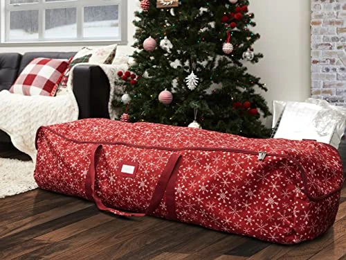 Covermates Keepsakes Garland Duffle Bag – Durable Polyester, Reinforced Handles, Fits Up To 25 Foot Garland Depending On Thickness - Holiday Storage-Red Snowflake 5 Covermates Keepsakes Garland Duffle Bag – Durable Polyester, Reinforced Handles, Fits Up To 25 Foot Garland Depending On Thickness - Holiday Storage-Red Snowflake - Image 5