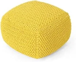 Christopher Knight Home Joyce Knitted Cotton Square Pouf, Dark Grey -Songmics Furniture Shop 51m4l9bYKwL. AC