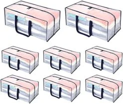 VENO 4 Pack Heavy Duty Extra Large Storage Bag, Moving Bag, Clothes Organizer, For Blanket, Comforter, Bedroom Closet, Dorm Room Essentials, Moving Supplies, Storage Tote, Reusable And Sustainable (BLK Windowpane - Set Of 4)… -Songmics Furniture Shop 51m8itNLGS. AC