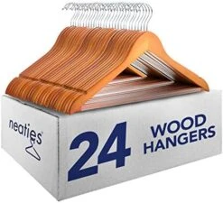 Neaties Wood Hangers 24 Pack - Grade A Wooden Hangers Bulk, Anti-Rust Swivel Hook - Non-Slip Smooth Finish - Double Notch Feature - Durable And Stylish Clothes Hangers Wood (Natural 24 Pack) 15 Neaties Wood Hangers 24 Pack - Grade A Wooden Hangers Bulk, Anti-Rust Swivel Hook - Non-Slip Smooth Finish - Double Notch Feature - Durable And Stylish Clothes Hangers Wood (Natural 24 Pack) -Songmics Furniture Shop 51mMY8xTgwL. AC