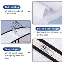 AOODA 65" Long Dress Garment Bags For Closet Storage, 4" Gusseted Clear Hanging Clothes Cover For Gowns, Coats (3 Packs) -Songmics Furniture Shop 51mOUAINDAL