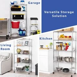 Seville Classics 5-Tier Wire Shelving With Wheels, 5-Tier, 30"" W X 14"" D (NEW MODEL), Chrome Plating, Plated Steel -Songmics Furniture Shop 51mZVdCUcLL