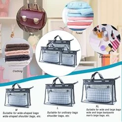 9Pcs Clear Handbag Storage Dust Cover Organizer Bags, Transparent Dustproof Purse Protector Storage Bag With Zipper Handles For Closet Shelf--3 Sizes (Grey) 11 9Pcs Clear Handbag Storage Dust Cover Organizer Bags, Transparent Dustproof Purse Protector Storage Bag With Zipper Handles For Closet Shelf--3 Sizes (Grey) -Songmics Furniture Shop 51mZlkgPPPL
