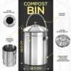 Utopia Kitchen Compost Bin For Kitchen Countertop - 1.3 Gallon Compost Bucket For Kitchen With Lid - Includes 1 Spare Charcoal Filter (Silver)