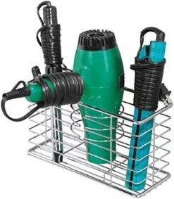 MDesign Steel Wall Mount Hair Dryer Storage Organizer - Hair Styling Tool Basket For Bathroom And Bedroom - Holds Hair Dryer, Flat Iron, Curling Wand, Hair Straightener - Linelle Collection - White 18 MDesign Steel Wall Mount Hair Dryer Storage Organizer - Hair Styling Tool Basket For Bathroom And Bedroom - Holds Hair Dryer, Flat Iron, Curling Wand, Hair Straightener - Linelle Collection - White -Songmics Furniture Shop 51mfWD8q4WL. AC