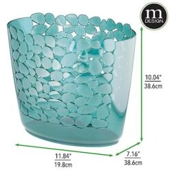 MDesign Plastic Slim Oval 2 Gallon Trash Can Wastebasket Garbage Bin - Decorative Themed Basket For Bathroom, Bedroom, Office - Hold Trash, Waste, Recycling - Pebbles Collection - Blue 13 MDesign Plastic Slim Oval 2 Gallon Trash Can Wastebasket Garbage Bin - Decorative Themed Basket For Bathroom, Bedroom, Office - Hold Trash, Waste, Recycling - Pebbles Collection - Blue -Songmics Furniture Shop 51mnQfhAb2L