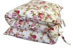 Twin Size Traditional Japanese Floor Futon Mattresses, Tatami Foldable Cushion Mats, Yoga, Meditaion 39" Wide X 80" Long (Red Rose White) -Songmics Furniture Shop 51mo1dAepQL