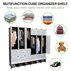 VINGLI Portable Closet Wardrobe, Cube Storage Organizer, Plastic Storage Closet, Shelf Unit, DIY Cube Shelves With Doors And Hanging Rods, 36 Cubes 15 VINGLI Portable Closet Wardrobe, Cube Storage Organizer, Plastic Storage Closet, Shelf Unit, DIY Cube Shelves With Doors And Hanging Rods, 36 Cubes -Songmics Furniture Shop 51mudNMHEWL