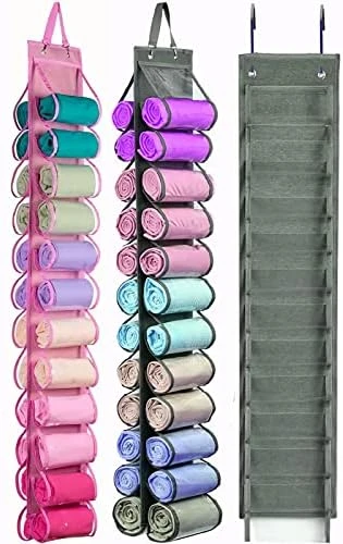 AARAINBOW 2 Packs Yoga Legging Storage Organizer, Hanging Closet Organizer With 24 Roll Compartments Hanging Clothes Storage Bag For Pants, Tank Top, Towel, T-Shirt (24 Pockets, Black Purple) 11 AARAINBOW 2 Packs Yoga Legging Storage Organizer, Hanging Closet Organizer With 24 Roll Compartments Hanging Clothes Storage Bag For Pants, Tank Top, Towel, T-Shirt (24 Pockets, Black Purple) - Image 11