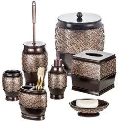 Creative Scents Dublin Small Trash Can With Lid - Decorative Waste Basket, Durable Resin Slim Bathroom Covered Garbage Can Wastebasket Bin For Diaper/Paper (Brown) 11 Creative Scents Dublin Small Trash Can With Lid - Decorative Waste Basket, Durable Resin Slim Bathroom Covered Garbage Can Wastebasket Bin For Diaper/Paper (Brown) -Songmics Furniture Shop 51mwy7ciQTL