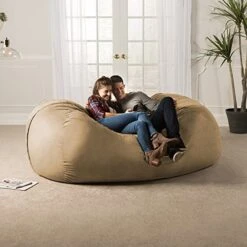 Jaxx 7 Foot Giant Bean Bag Sofa, Camel -Songmics Furniture Shop 51mzgdiozRL