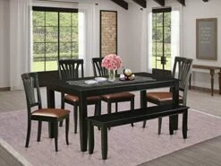 East West Furniture DUAN6-BLK-C Kitchen Set -Songmics Furniture Shop 51n2ZhT9ejL. AC