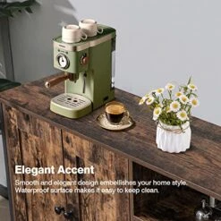 Giantex Industrial Kitchen Storage Cabinet W/Open Shelves, 2-Door Cupboard, Adjustable Shelf, Wooden Buffet Sideboard, Farmhouse Floor Bar Cabinet For Living Room, Entryway (Rustic Brown) -Songmics Furniture Shop 51n4OjVRN6L