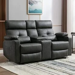 Consofa Power Reclining Loveseat, Recliner Loveseat With Center Console, Reclining Loveseat With Heat And Massage, Double Recliner Loveseat With Cup Holders, Lumbar Support For Living Room -Songmics Furniture Shop 51n8UQ11uuL. AC 1
