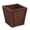 Household Essentials ML-7031 Paper Rope Wicker Waste Basket | For Bedrooms & Bathrooms | Dark Brown Stain Under 5 Gallons