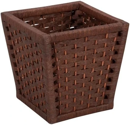 Household Essentials ML-7031 Paper Rope Wicker Waste Basket | For Bedrooms & Bathrooms | Dark Brown Stain Under 5 Gallons 3 Household Essentials ML-7031 Paper Rope Wicker Waste Basket | For Bedrooms & Bathrooms | Dark Brown Stain Under 5 Gallons - Image 3