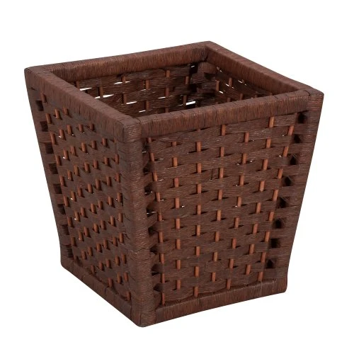 Household Essentials ML-7031 Paper Rope Wicker Waste Basket | For Bedrooms & Bathrooms | Dark Brown Stain Under 5 Gallons 1 Household Essentials ML-7031 Paper Rope Wicker Waste Basket | For Bedrooms & Bathrooms | Dark Brown Stain Under 5 Gallons