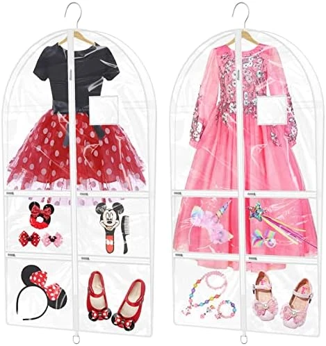 SDAWIN 40'' Clear Dance Costume Garment Bags For Dancers With 6 Zipper Pockets, PVC Waterproof 3.3" Gussetes For Competitions, Travel Clothes Organizer,1 Pack 8 SDAWIN 40'' Clear Dance Costume Garment Bags For Dancers With 6 Zipper Pockets, PVC Waterproof 3.3" Gussetes For Competitions, Travel Clothes Organizer,1 Pack - Image 8
