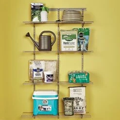 ClosetMaid 52845 ShelfTrack Adjustable Utility Organizer Kit, 4' X 12", Nickel -Songmics Furniture Shop 51nLUymzQwL