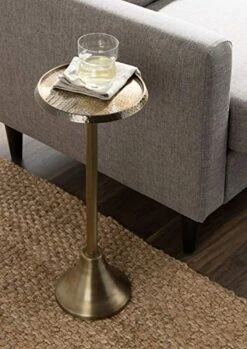 Kate And Laurel Sanzo Bohemian Side Table, 9 X 9 X 23, Gold, Decorative Pedestal End Table For Display And Storage -Songmics Furniture Shop 51nMYvYVNxL