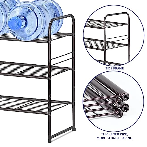 SUFAUY 3-Tier Shoe Rack, Stackable Shoe Shelf Storage Organizer For Entryway Closet, Extra Large Capacity, Wire Grid, Bronze 2 SUFAUY 3-Tier Shoe Rack, Stackable Shoe Shelf Storage Organizer For Entryway Closet, Extra Large Capacity, Wire Grid, Bronze - Image 2