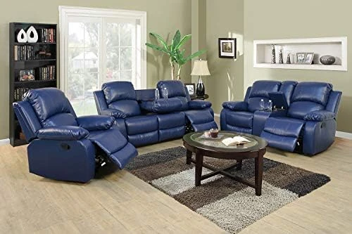 A Ainehome Sectional Recliner Sofa Set Bonded Leather 3 PCS Motion Sofa Loveseat Recliner Couch Manual Reclining Chair With Drop Down Table & Central Console For Living Room (Ginger,3 Piece Set) 8 A Ainehome Sectional Recliner Sofa Set Bonded Leather 3 PCS Motion Sofa Loveseat Recliner Couch Manual Reclining Chair With Drop Down Table & Central Console For Living Room (Ginger,3 Piece Set) - Image 8