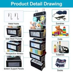 Aeeteek 1 Pack Hanging Closet Organizer 5-Shelf Over The Door Shoe Organizer Wall Mount Storage Bag Containers 49.2 * 13 * 5.5 Inches Large Capacity Collapsible Shelves Drawers (Black) 13 Aeeteek 1 Pack Hanging Closet Organizer 5-Shelf Over The Door Shoe Organizer Wall Mount Storage Bag Containers 49.2 * 13 * 5.5 Inches Large Capacity Collapsible Shelves Drawers (Black) -Songmics Furniture Shop 51nWRsxVX7L