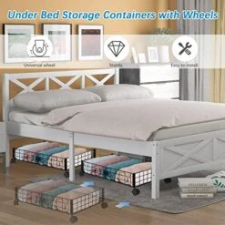 Ozzptuu Under Bed Storage Containers Under Bed Storage With Wheels Easy To Assembly Metal Under Bed Drawers For Bedroom Clothes Blankets Bedding Shoes Storage (New 2PC Black) 17 Ozzptuu Under Bed Storage Containers Under Bed Storage With Wheels Easy To Assembly Metal Under Bed Drawers For Bedroom Clothes Blankets Bedding Shoes Storage (New 2PC Black) -Songmics Furniture Shop 51nYiWoAoNL