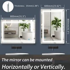 DIDIDADA 32 X 24 Inch LED Lighted Bathroom Mirror With Lights For Bathroom Wall Mounted Lighted Vanity Mirror Vertical Horizontal Dimmable White Anti-Fog Bathroom LED Vanity Makeup Light Mirrors 14 DIDIDADA 32 X 24 Inch LED Lighted Bathroom Mirror With Lights For Bathroom Wall Mounted Lighted Vanity Mirror Vertical Horizontal Dimmable White Anti-Fog Bathroom LED Vanity Makeup Light Mirrors -Songmics Furniture Shop 51napoO4hfL