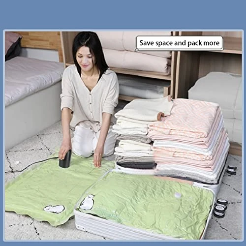 Vacuum Storage Bag With Electric Pump,10-Pack Space Saving Bag,Vacuum Compression Bag For Travel And Home For Quilts,Blankets,Clothes,Pillows. (Blue Pump) 7 Vacuum Storage Bag With Electric Pump,10-Pack Space Saving Bag,Vacuum Compression Bag For Travel And Home For Quilts,Blankets,Clothes,Pillows. (Blue Pump) - Image 7