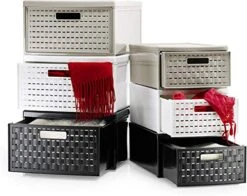 Rotho, Country, Drawer Box 8.3 L In Rattan-look, Plastic (PP) BPA-free, White, Klein/8,3l (35,0 X 26,0 X 14,5 Cm) -Songmics Furniture Shop 51nhal5VgNL