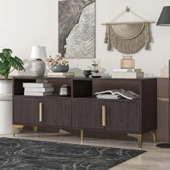 Bellemave Buffet Cabinet With 4 Rattan Doors Large Freestanding Sideboard Storage Cabinet Entryway Console Table For Living Room, Kitchen Dining Room, Entryway, White -Songmics Furniture Shop 51nlPpcy6TL. AC