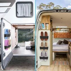 Yocice Wall Mounted Shoes Rack 2Pack With Sticky Hanging Strips, Plastic Shoes Holder Storage Organizer,Door Shoe Hangers (SM03-Black-2) -Songmics Furniture Shop 51nod1kuiKL