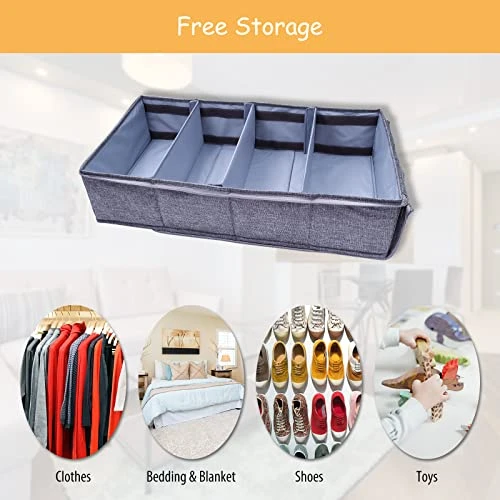 GDV Under Bed Storage,2Pcs Clear Panel Under Bed Shoe Storage, With Zipper Underbed Storage Containers Bin And W/Reinforced Handle Under Bed Storage Organizer Box,For Clothing,Pillows 6 GDV Under Bed Storage,2Pcs Clear Panel Under Bed Shoe Storage, With Zipper Underbed Storage Containers Bin And W/Reinforced Handle Under Bed Storage Organizer Box,For Clothing,Pillows - Image 6