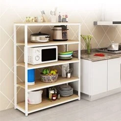 Microwave Oven Rack Multifunctional Cabinet, Space Saving Oven, Microwave Oven, Seasoning Rack, Kitchen Storage Rack, Floor To Floor Multi-layer Storage Rack Kitchen Storage Rack ( Color : Brass , Siz 10 Microwave Oven Rack Multifunctional Cabinet, Space Saving Oven, Microwave Oven, Seasoning Rack, Kitchen Storage Rack, Floor To Floor Multi-layer Storage Rack Kitchen Storage Rack ( Color : Brass , Siz -Songmics Furniture Shop 51nyQiNDriL